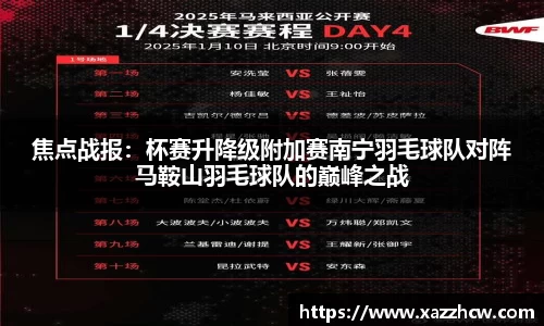 焦点战报：杯赛升降级附加赛南宁羽毛球队对阵马鞍山羽毛球队的巅峰之战